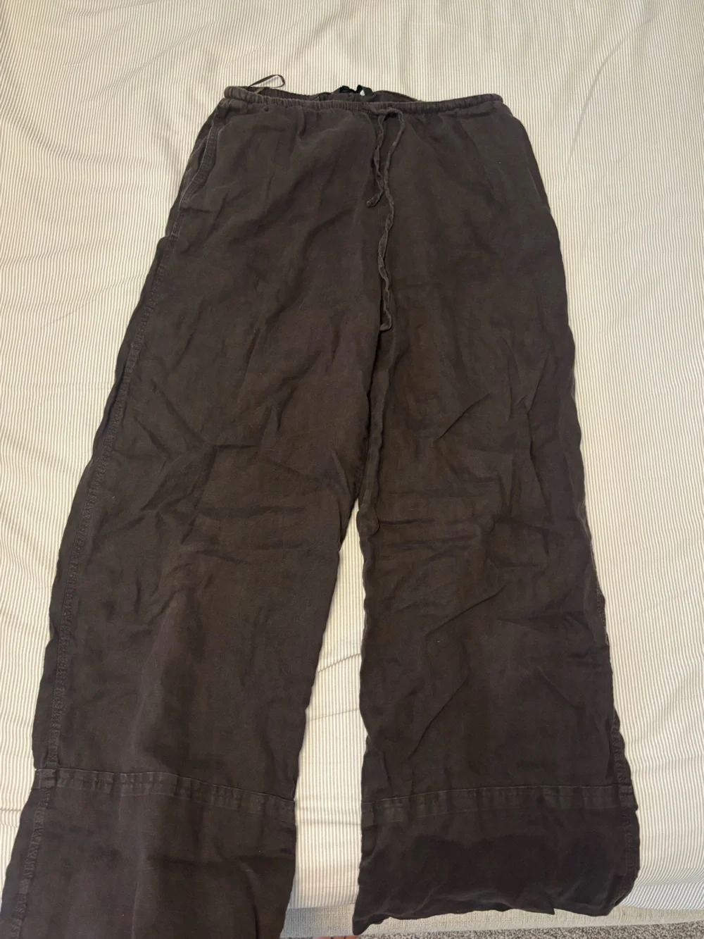 Zara linen set -chocolate brown - Elastic Waist